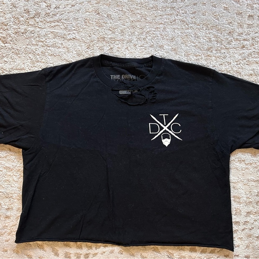 Outlaw Woman Black Oversized Crop Top - Picture 2 of 4